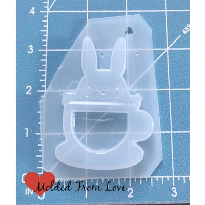 Kawaii Totoro in a Tea Cup open bezel Shaker Handmade Plastic Mold Kawaii Totoro in a Tea Cup open bezel Shaker Handmade Plastic Mold