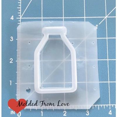 Kawaii Old School Milk Bottle Open Bezel Shaker Plastic Mold Kawaii Old School Milk Bottle Open Bezel Shaker Plastic Mold