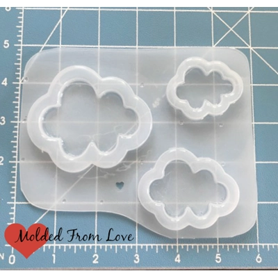 Kawaii Clouds Open Bezel Shaker Handmade Plastic Mold Kawaii Clouds Open Bezel Shaker Handmade Plastic Mold