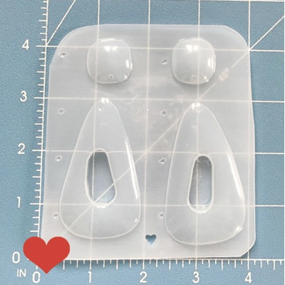 Pair of Vintage Tiki Style Long Drop Earrings Handmade Plastic Mold Pair of Vintage Tiki Style Long Drop Earrings Handmade Plastic Mold