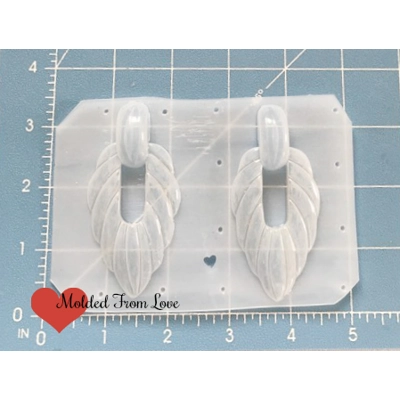 Pair of Vintage Earrings "Carmen" Handmade Plastic Mold Pair of Vintage Earrings "Carmen" Handmade Plastic Mold