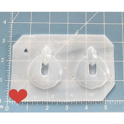Pair of Vintage Earrings "Rosie" Handmade Plastic Mold Pair of Vintage Earrings "Rosie" Handmade Plastic Mold