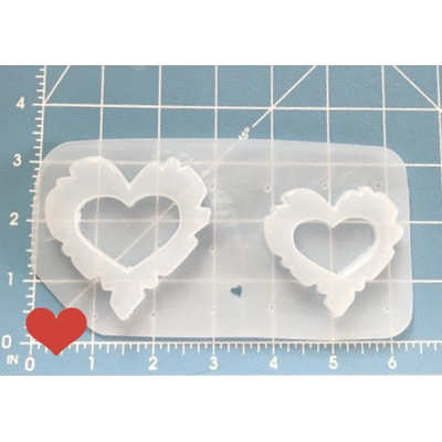 Shattered Heart Open Bezel Shaker Handmade Plastic Mold Shattered Heart Open Bezel Shaker Handmade Plastic Mold