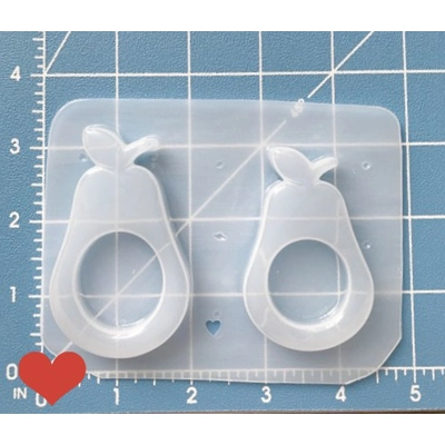 Kawaii Pear Or Avacado Open Bezel Shaker Handmade Plastic Mold Kawaii Pear Or Avacado Open Bezel Shaker Handmade Plastic Mold