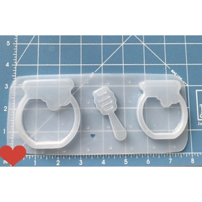 Kawaii Honey Pot Shaker with Dipper handmade Plastic mold Kawaii Honey Pot Shaker with Dipper handmade Plastic mold
