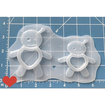 Voo Doo Doll Open Bezel Shaker Handmade Plastic Mold Voo Doo Doll Open Bezel Shaker Handmade Plastic Mold