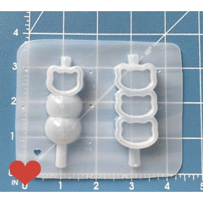 Kawaii Kitty Dango Treats Handmade Plastic Mold