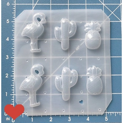 Retro Flamingo cactus and pineapple Handmade Plastic Mold