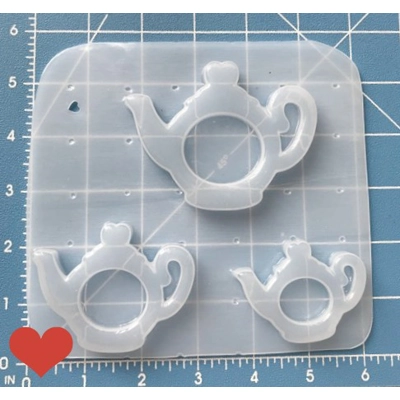 Kawaii Tea Pot Open Bezel Shaker Style Handmade Plastic Mold