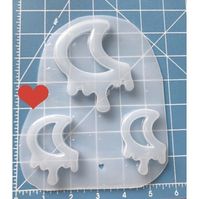 Drippy Moon Open Bezel Shaker Style Handmade Plastic Resin Mold Drippy Moon Open Bezel Shaker Style Handmade Plastic Resin Mold