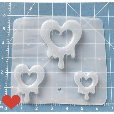 Dripping Heart Open Bezel Shaker Handmade Plastic Mold Dripping Heart Open Bezel Shaker Handmade Plastic Mold