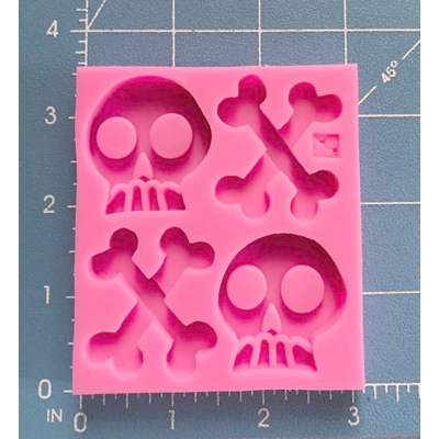 2 Skulls 2 Crossbones Silicone Mold