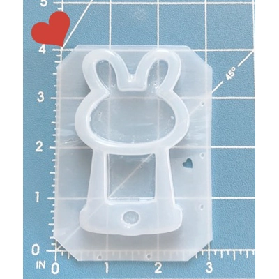 Kawaii Bunny Bubble Gum Machine Open Bezel Shaker Handmade Plastic Mold