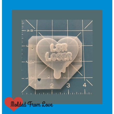 L8R Loser Drippy Heart Handmade Plastic Mold L8R Loser Drippy Heart Handmade Plastic Mold
