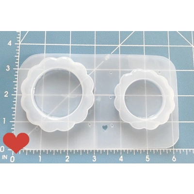 Kawaii Frilly Circle Open bezel shakers handmade Plastic Mold