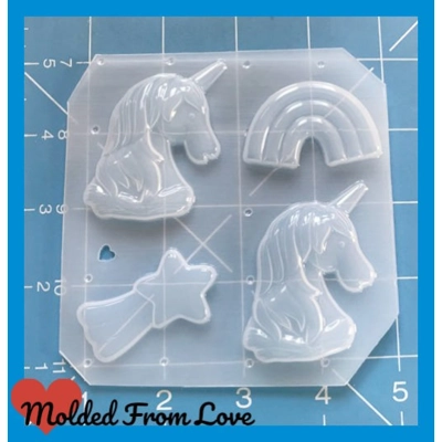 Small Rainbows and Unicorns Pallet Handmade Plastic Mold