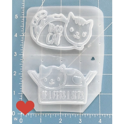 Kawaii Taco Kitty and Fits Sits Kitty Handmade Plastic Mold