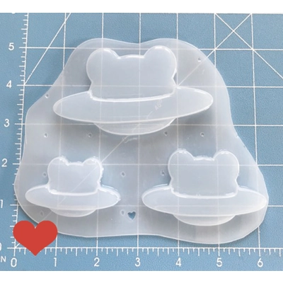 Kawaii Bear Saturn Pallet of 3 Handmade Plastic Mold