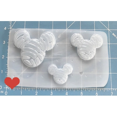 Set of 3 Mouse Head Concha Shapes Handmade Plastic Mold
