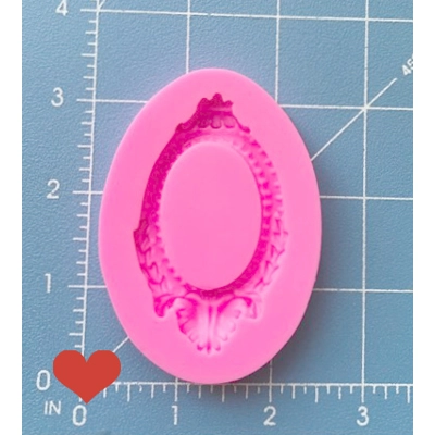 30x40mm Ornate Cabochon Setting Silicone Mold