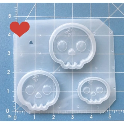 Cracked Skull Shaker Handmade Plastic Mold Cracked Skull Shaker Handmade Plastic Mold