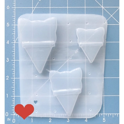 Kawaii Kitty Kone Handmade Plastic Mold Kawaii Kitty Kone Handmade Plastic Mold