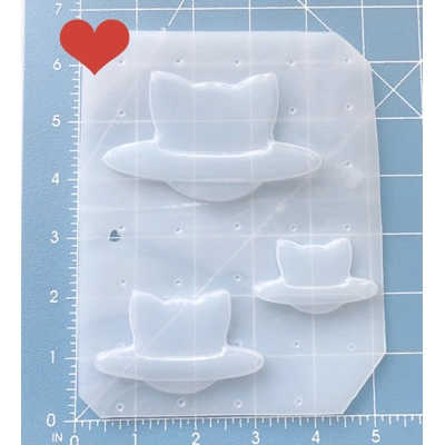 Kawaii Kitty Saturn Shapes Handmade Plastic Mold