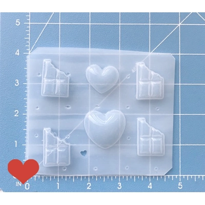 Bitten Chocolates and Hearts Handmade Plastic mold