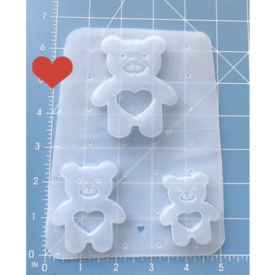 Cute Little Teddy Bear Shaker Handmade Plastic Mold