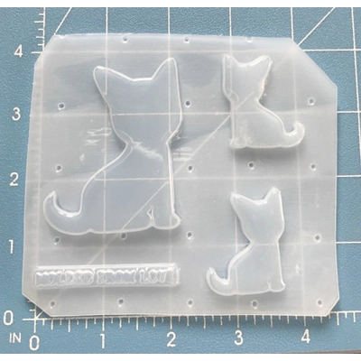Cute Little Kitty and 2 small handmade plastic mold
