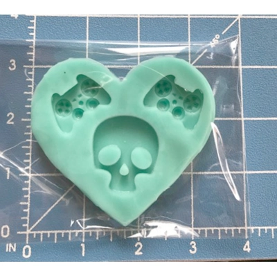 Silicone Mold Skull and 2 kawaii Controllers handmade Mold