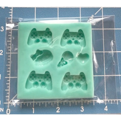 Silicone Mold 4 Kawaii Game Controllers 3 small treats Handmade Mold