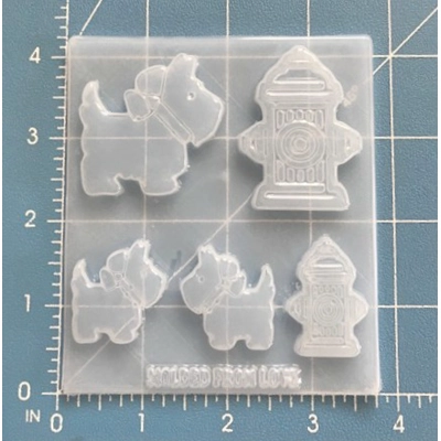 Retro Scotties and Fire Hydrants Handmade Plastic Mold
