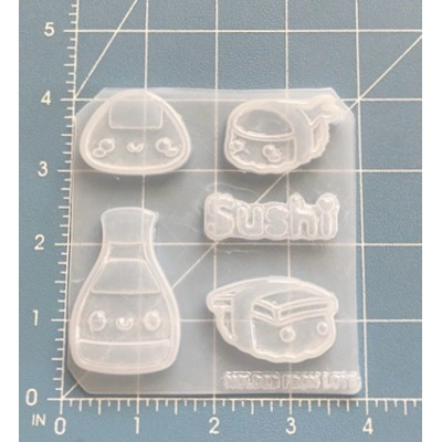 5 Cavity Kawaii Sushi Pallet Handmade Plastic Mold 5 Cavity Kawaii Sushi Pallet Handmade Plastic Mold