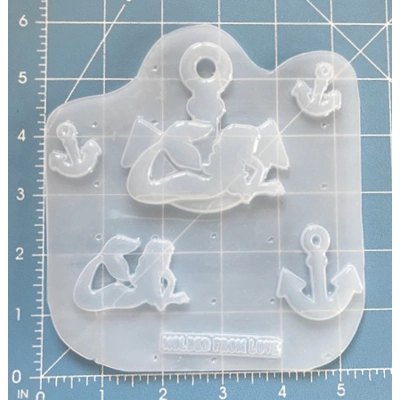 Man's Ruin Mermaid and Anchor Pallet Handmade Plastic Mold