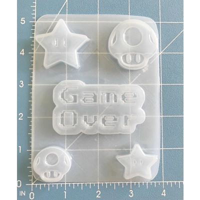 Mushroom and Star Video Characters handmade Plastic Mold