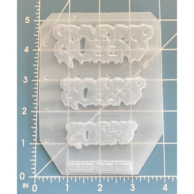 Graveyard Queen Word Pallet of 3 Handmade Plastic Mold COPY