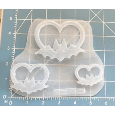Bat Heart Shaker Handmade Plastic Mold Bat Heart Shaker Handmade Plastic Mold