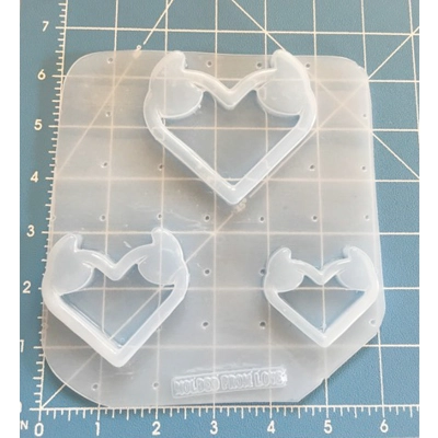 Devil Girl Heart With Horns Shaker Handmade Plastic Mold