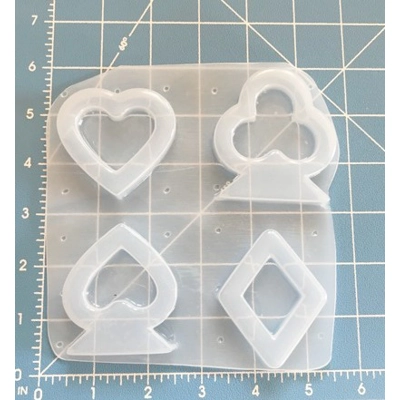 Pallet of 4 Poker Card Shape Shakers handmade Plastic Mold Pallet of 4 Poker Card Shape Shakers handmade Plastic Mold
