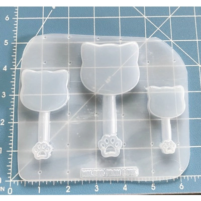 Set of 3 Kawaii Kitty Head Pops Handmade Plastic Mold Set of 3 Kawaii Kitty Head Pops Handmade Plastic Mold