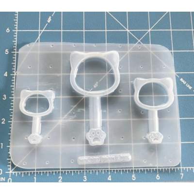 Kawaii Kitty Head Pop Shakers Handmade Plastic Mold Kawaii Kitty Head Pop Shakers Handmade Plastic Mold