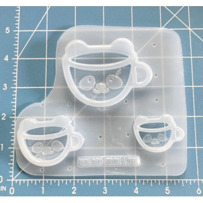 Kawaii Panda Tea Cup shaker Handmade Plastic Mold