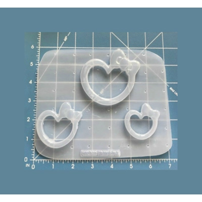 Kawaii Heart with Bow Shaker Handmade Plastic Mold Kawaii Heart with Bow Shaker Handmade Plastic Mold