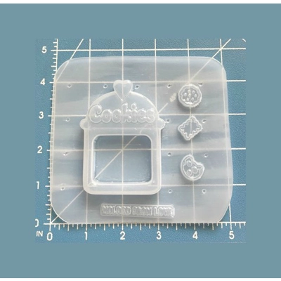 kawaii Cookie Jar with Tiny Cookies Handmade Plastic Mold