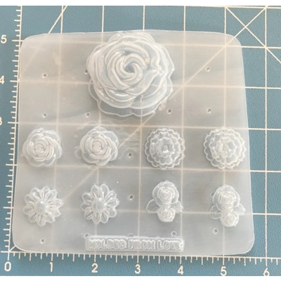 Retro Flower brooch and Flower Earrings Set Handmade Plastic Mold Retro Flower brooch and Flower Earrings Set Handmade Plastic Mold