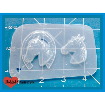 Horsehead Horseshoe and Horsehead Brooch Set handmade Plastic Mold Horsehead Horseshoe and Horsehead Brooch Set handmade Plastic Mold
