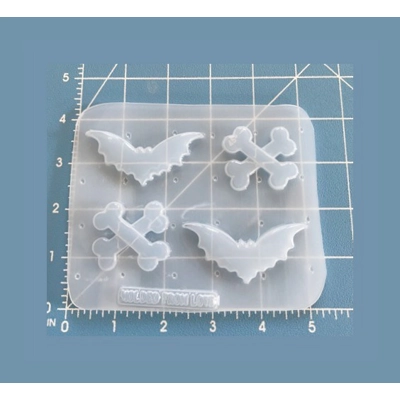 2 Bats 2 Crossbones Handmade Plastic Mold 2 Bats 2 Crossbones Handmade Plastic Mold