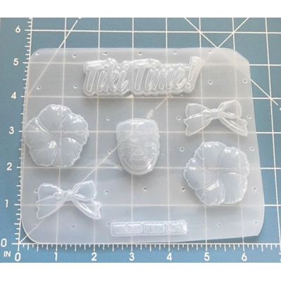 Tiki Time Pallet Tiki and flowers and bows Handmade Plastic Mold Tiki Time Pallet Tiki and flowers and bows Handmade Plastic Mold