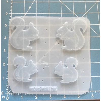 4 Left and Right Squirrel Shapes handmade plastic mold